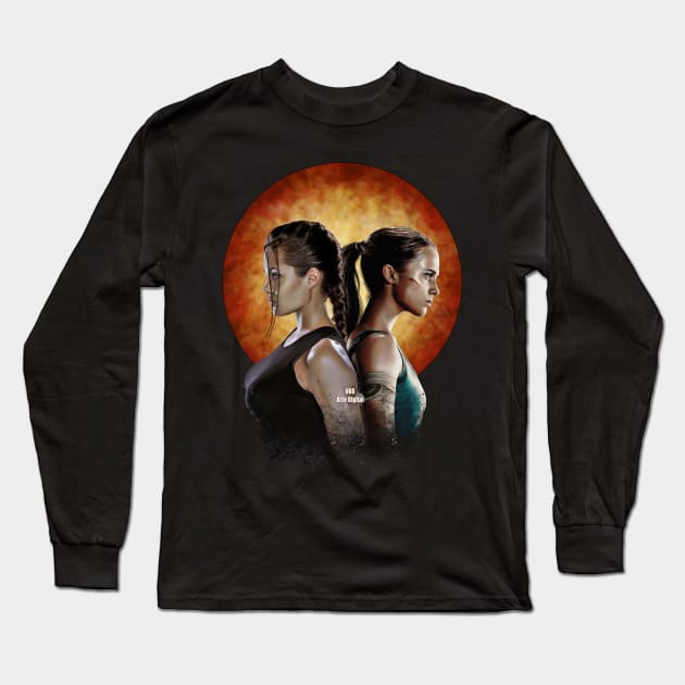 tomb raider Long Sleeve T-Shirt by NRO Arte Digital